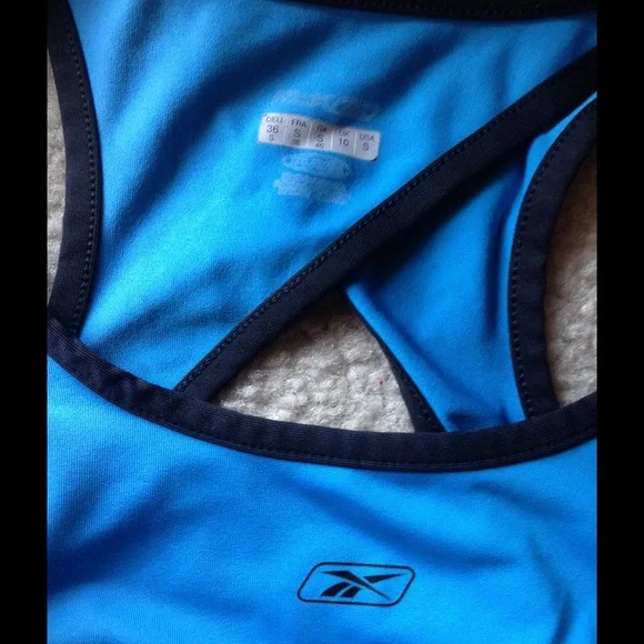SOLD Reebok Triangle Cut Out Back Sports Bra Blue Sexy - Picture 12 of 15